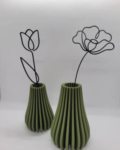 Par de Vasos Decorativos Canelados Minimalistas Modernos sala banheiro