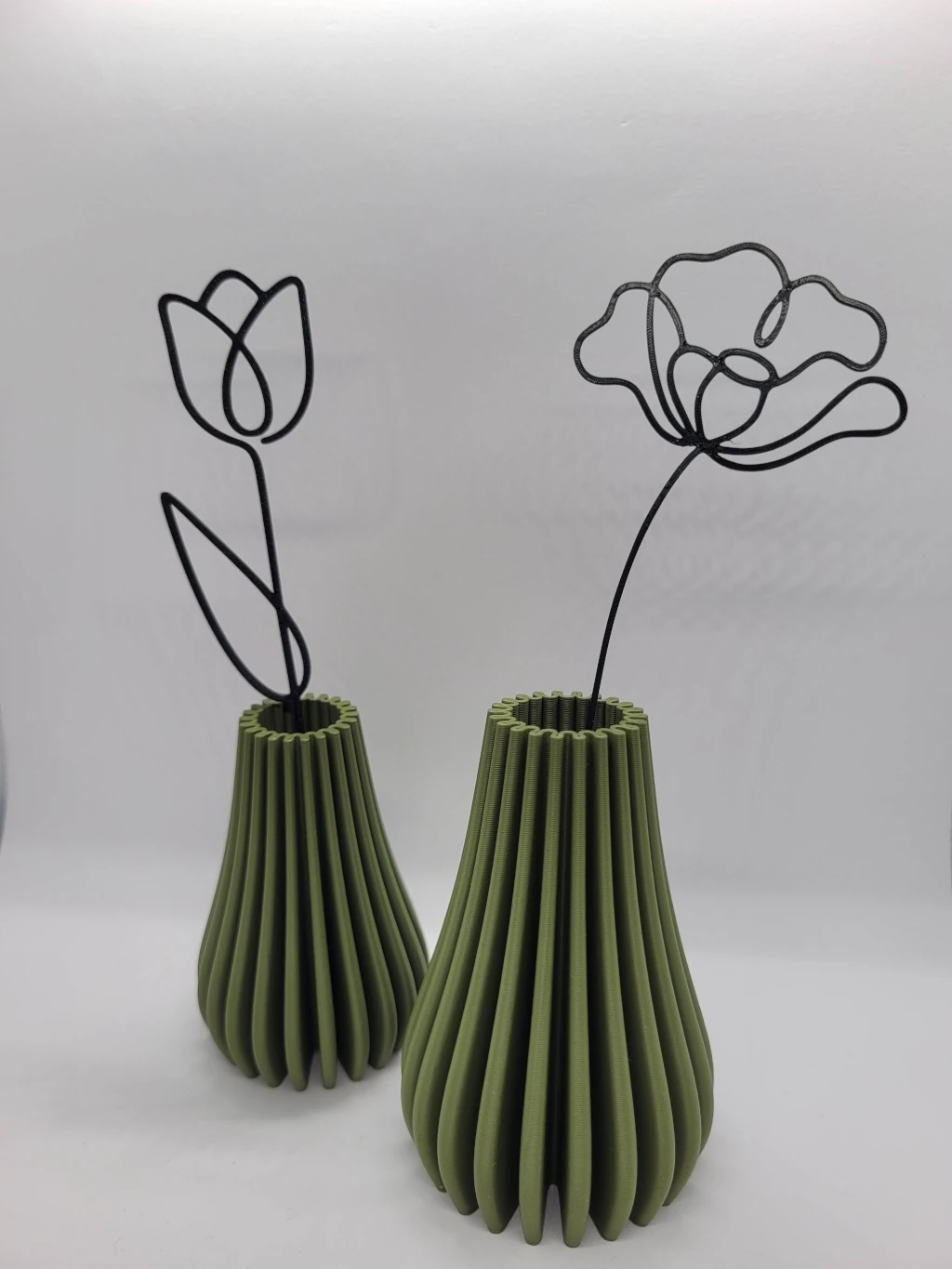 Par de Vasos Decorativos Canelados Minimalistas Modernos sala banheiro
